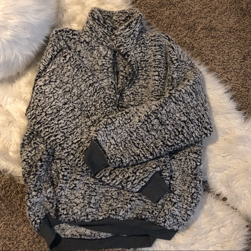 Express Oversized Sherpa Fleece Sweatshirt